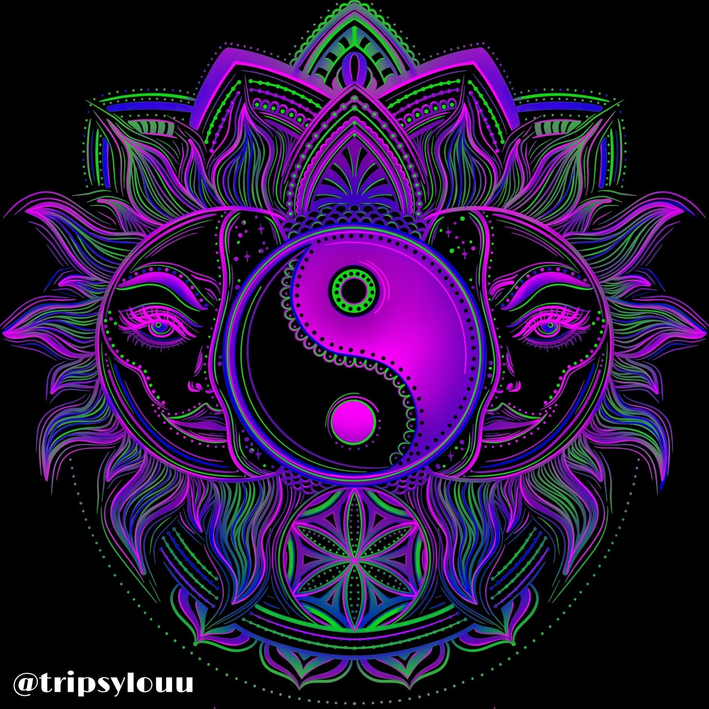 COSMIC HARMONY  - UV/Backlight Tapestry - Matte