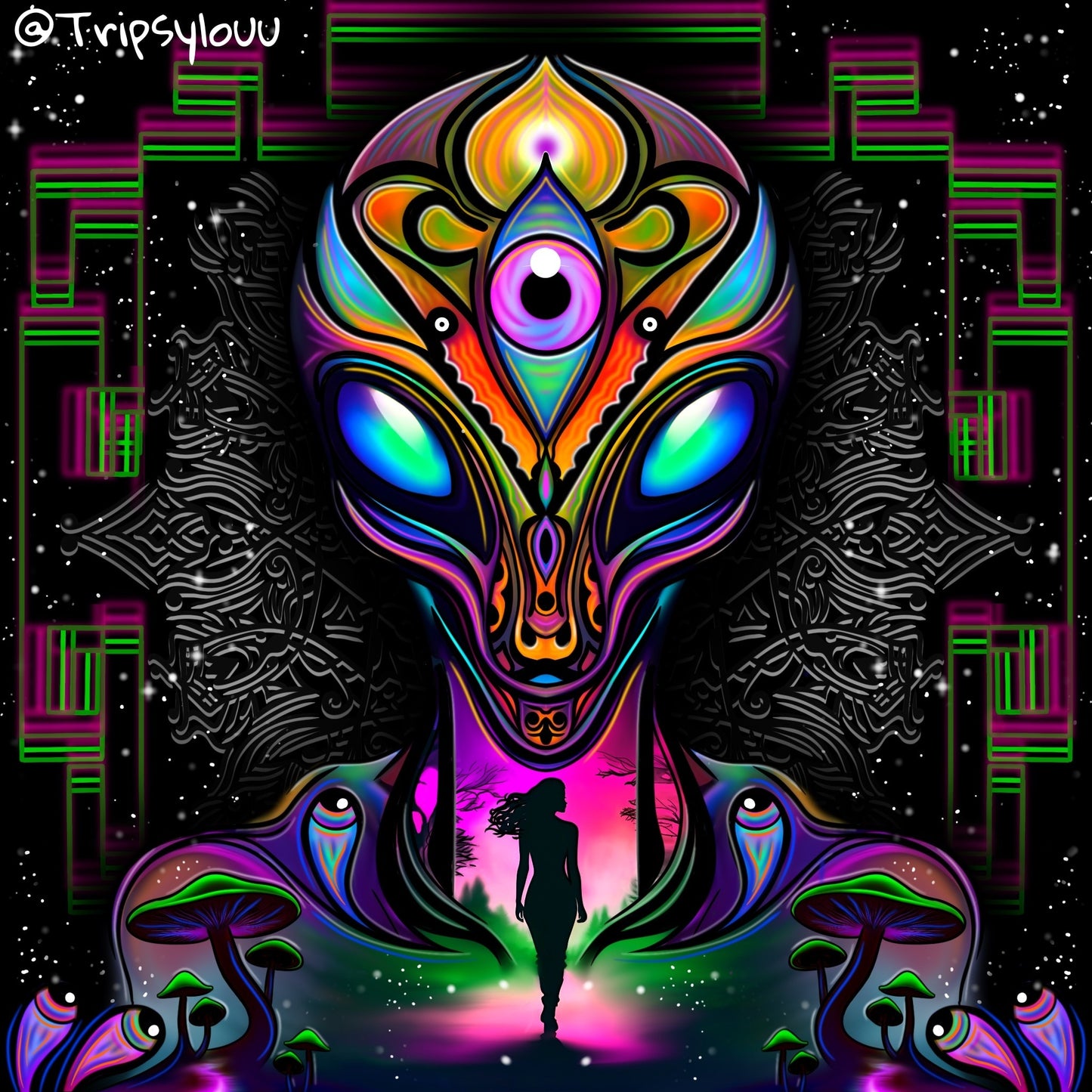 PARALLEL REALMS - UV/Backlight Tapestry - Matte